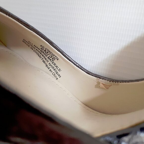 BCBG GENERATION Conchetta D'Orsay Cutout Heels in Gunmetal Gray Snakeskin - Picture 11 of 11